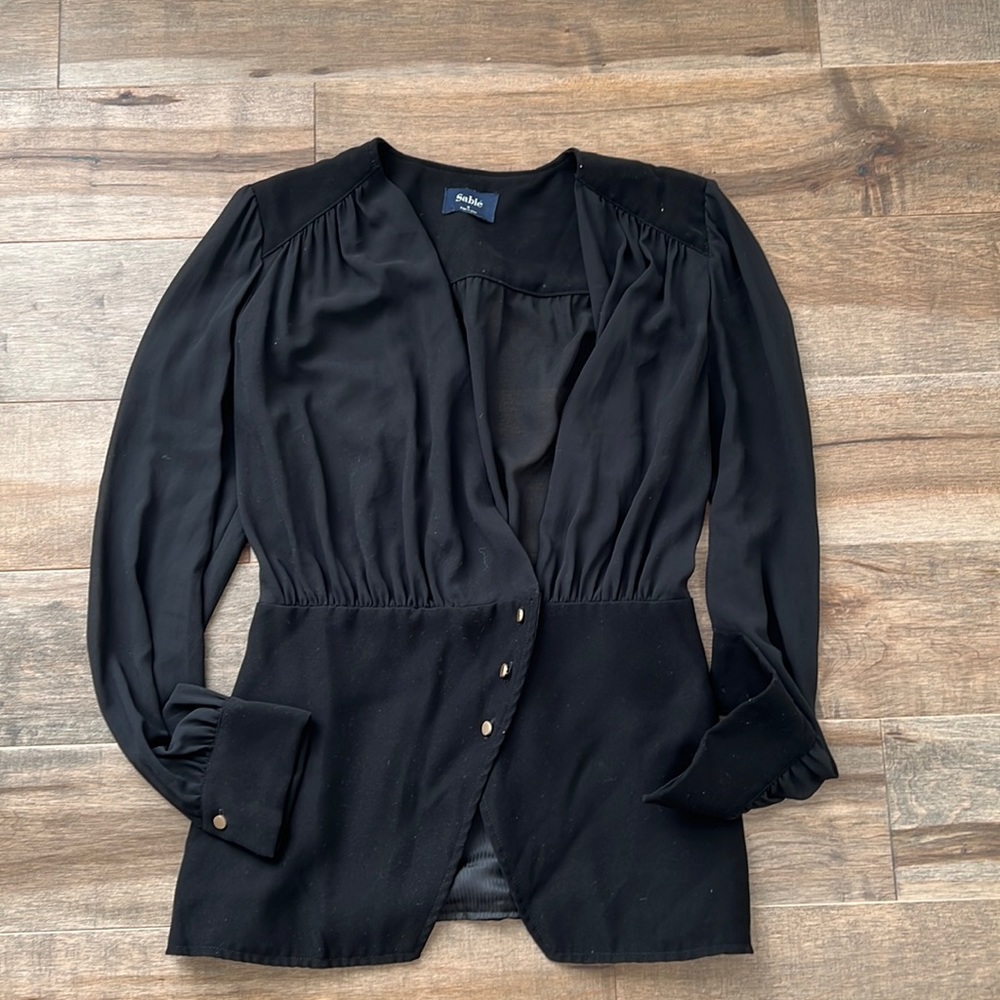 Black sheer blouse